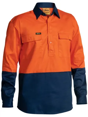 Bisley Hi Vis Closed Front Drill Shirt