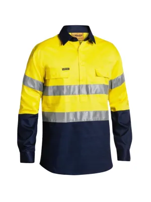 Bisley Taped Hi Vis Closed Front Drill Shirt
