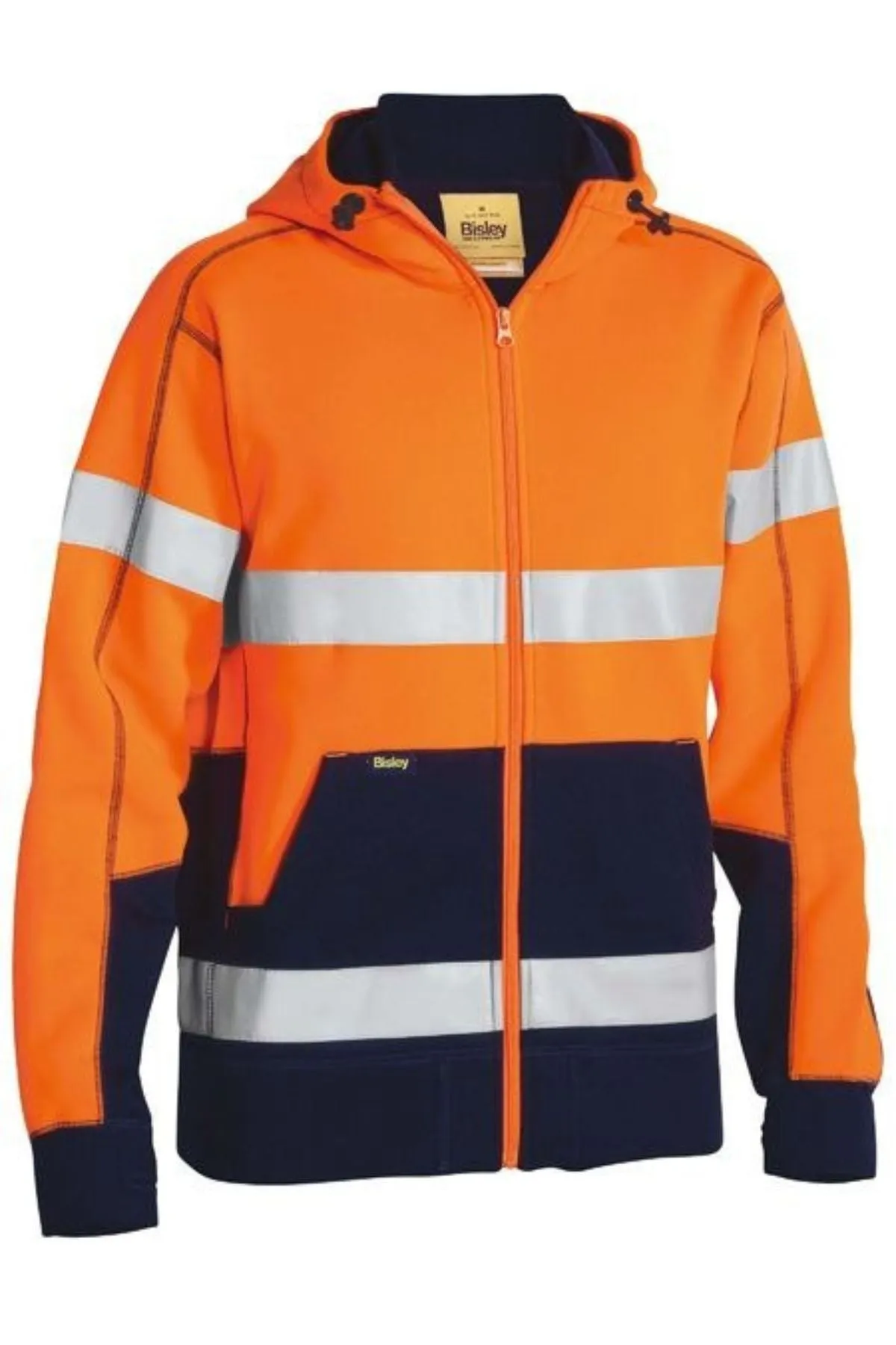 Bisley Taped Hi Vis Fleece Hoodie With Sherpa Lining