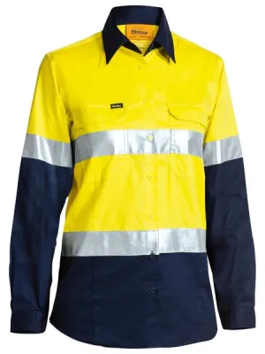 Bisley Womens 3M Taped Two Tone Hi-Vis Cool Lightweight Shirt