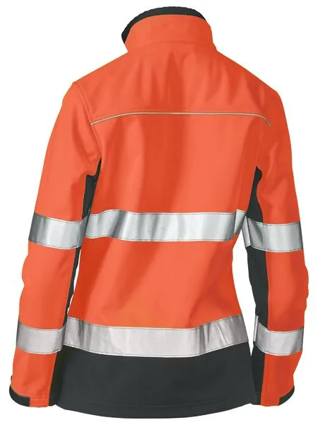 Bisley Womens Taped Two Tone Hi Vis Soft Shell Jacket-BJL6059T