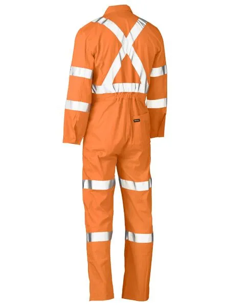 Bisley X Pattern Taped Biomotion  Hi Vis Lightweight Coverall (Rail Orange) BC6316XT