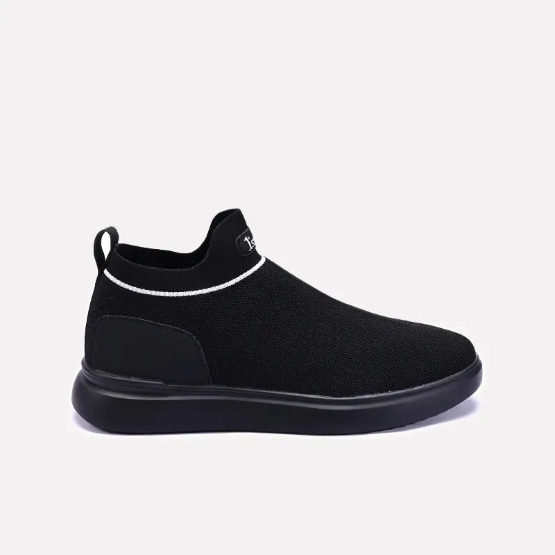 Black Ankle High Slip On Sneakers 0120570