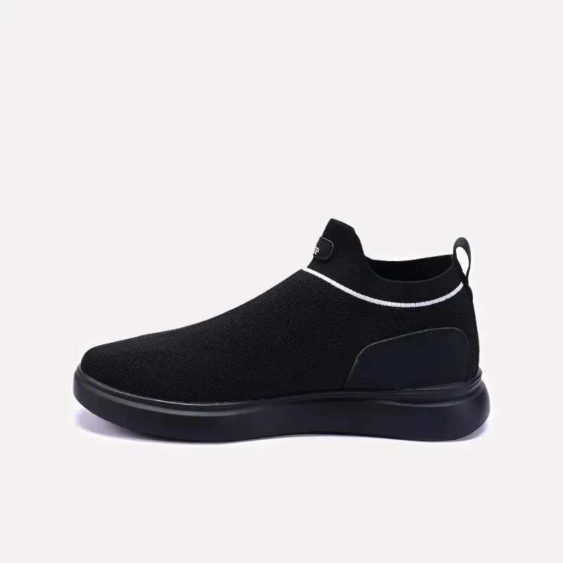 Black Ankle High Slip On Sneakers 0120570