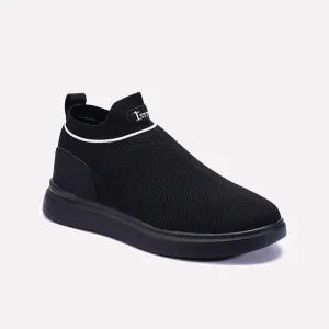 Black Ankle High Slip On Sneakers 0120570
