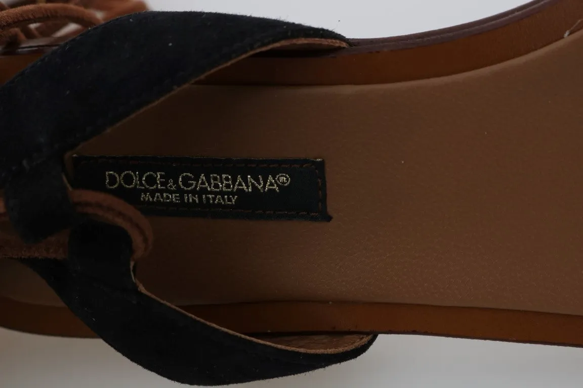 Black Beige Crystal Raffia Suede Shoes