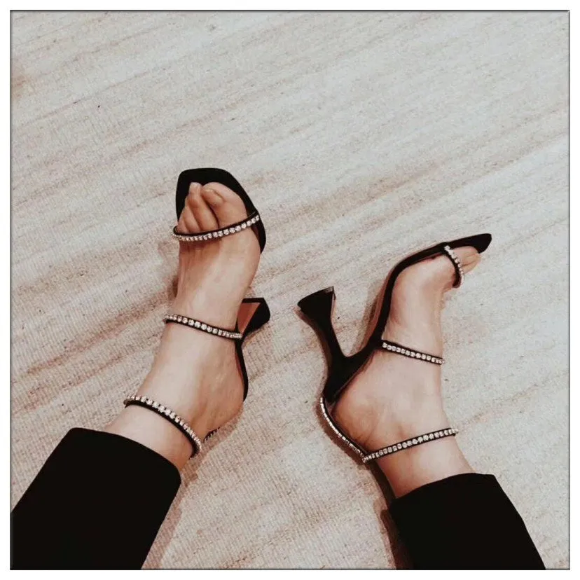 Black Silver Gladiator Sandals Women Cut-outs Summer Shoes