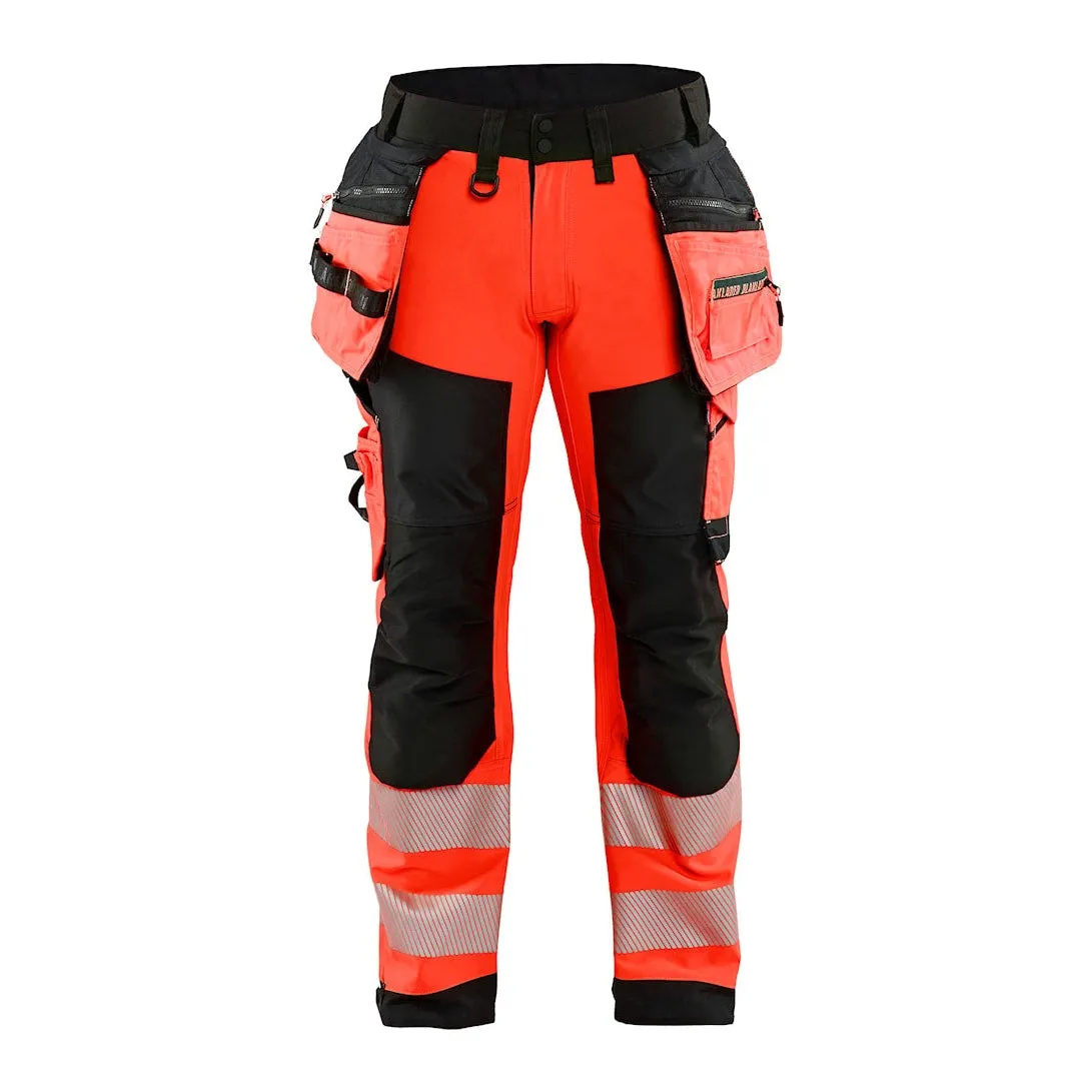 Blaklader Softshell Hi-Vis Trousers 1820 - Red Hi-Vis/Black