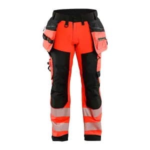 Blaklader Softshell Hi-Vis Trousers 1820 - Red Hi-Vis/Black