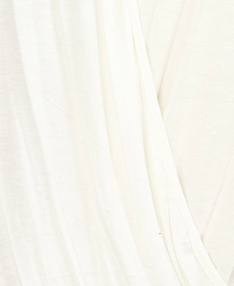 Blouse Long Sleeve Wrap Twist White