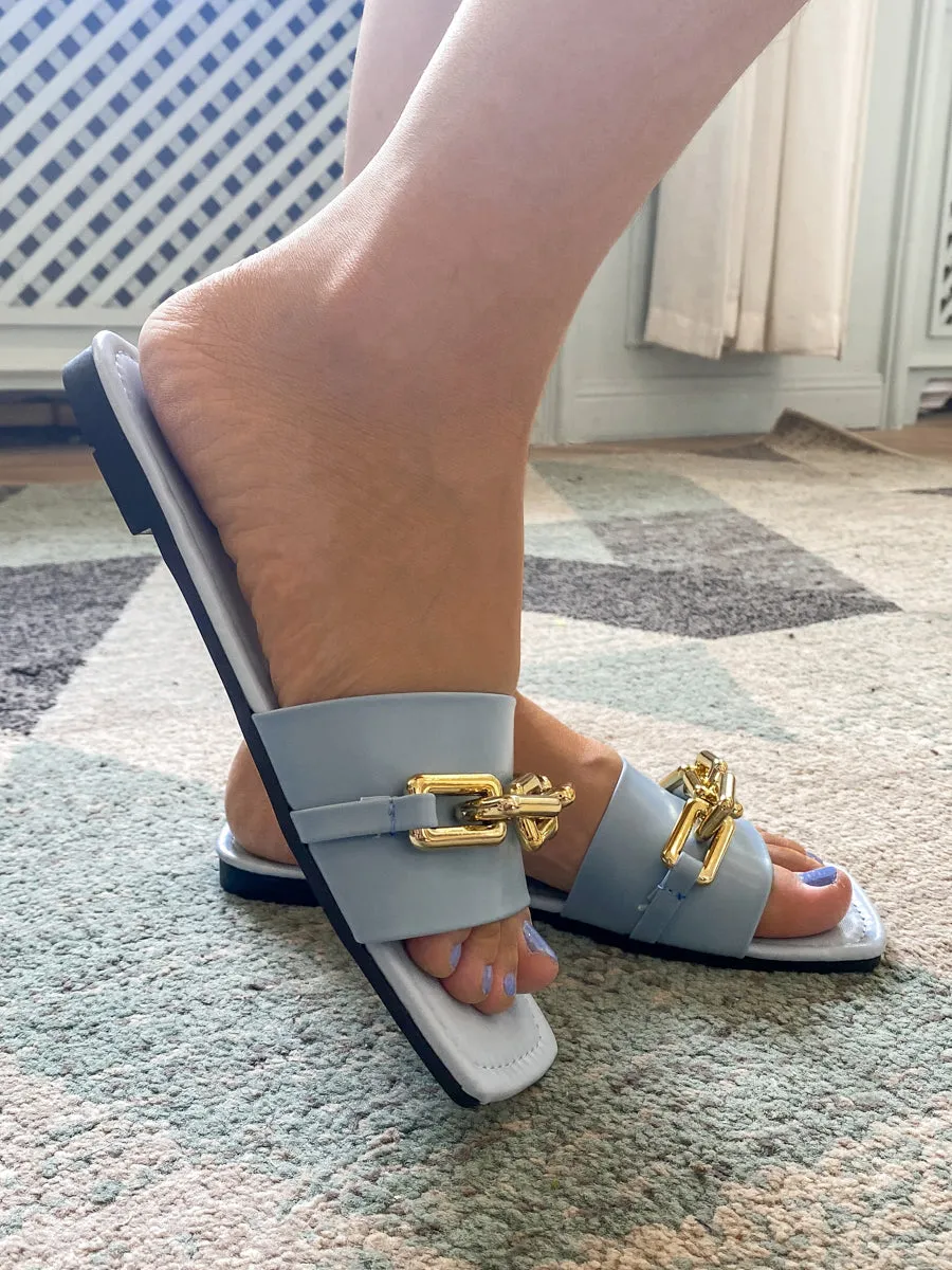 Blue Chain-Accent Sliders