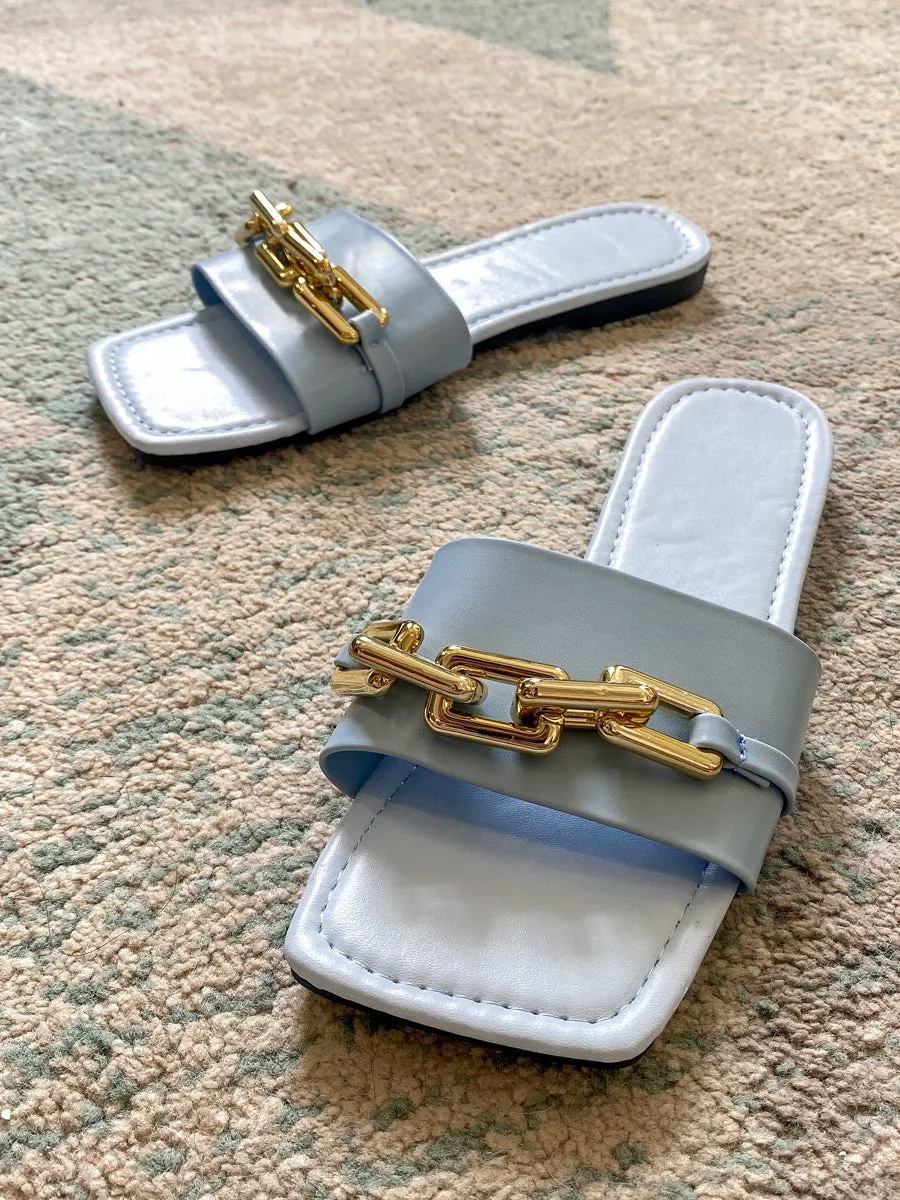 Blue Chain-Accent Sliders