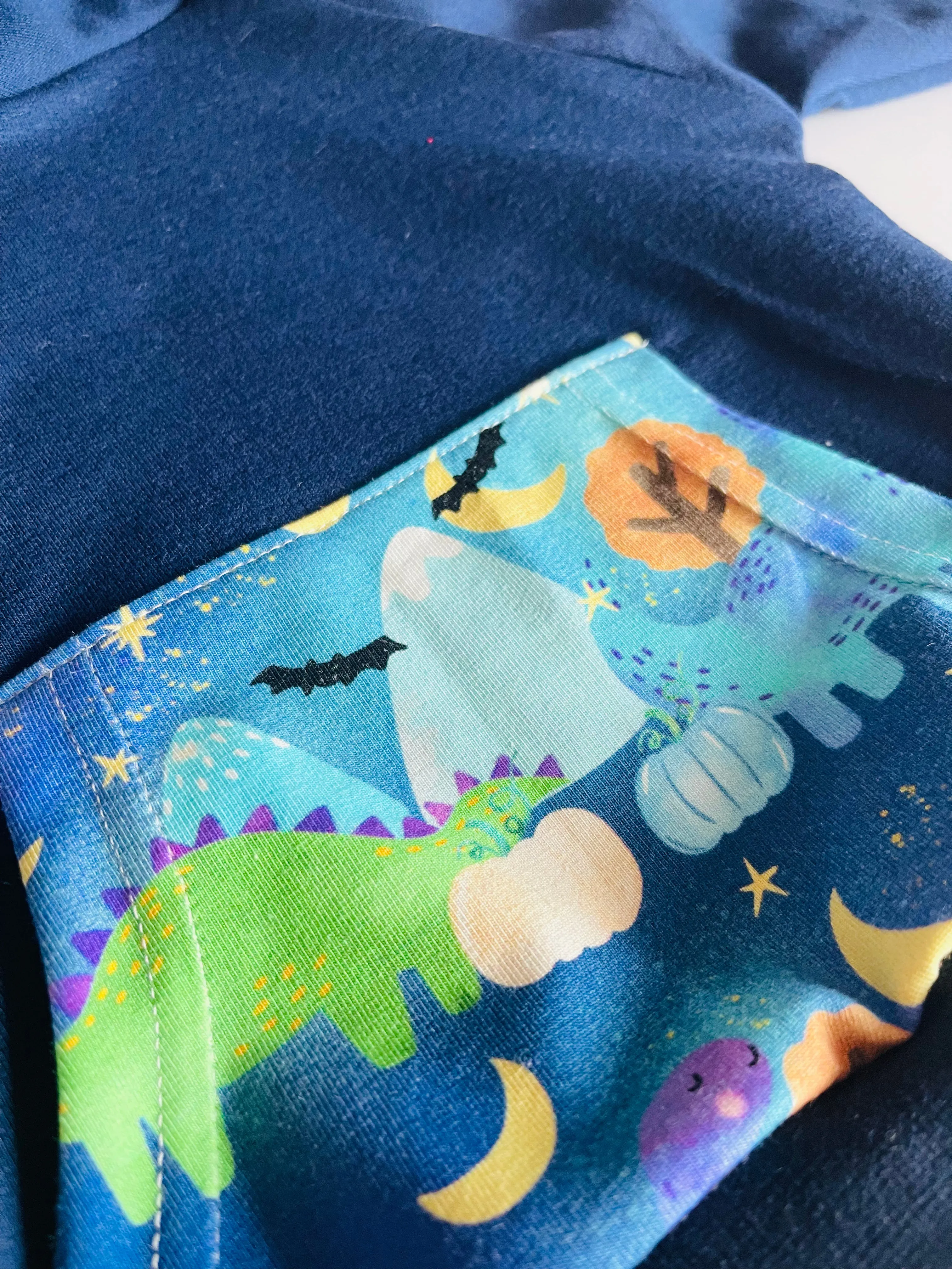 Blue Dinosaur Hoodie - 0/3 months