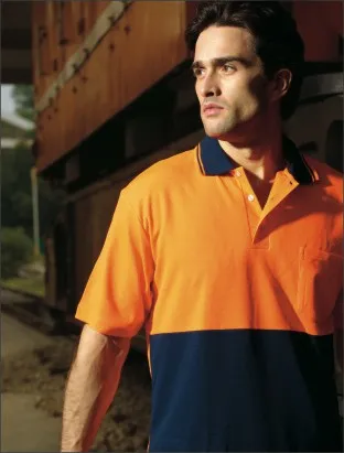 Bocini-Unisex Adults Hi-Vis Polyface / Cotton Back Polo - S/S-SP0538