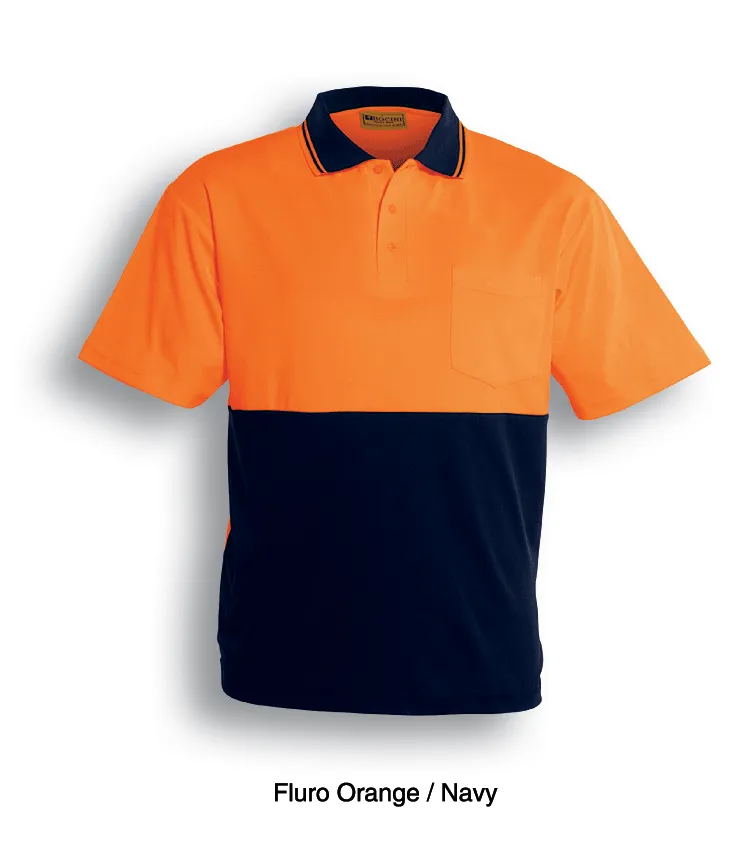 Bocini-Unisex Adults Hi-Vis Polyface / Cotton Back Polo - S/S-SP0538