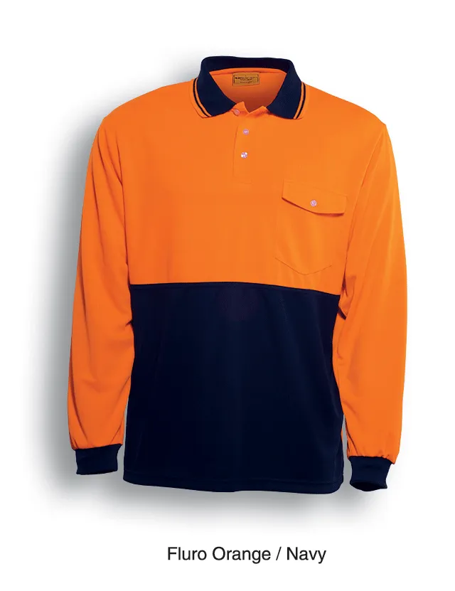 Bocini-Unisex Adults Hi-Vis Safety Polo - Long Sleeve-SP0426