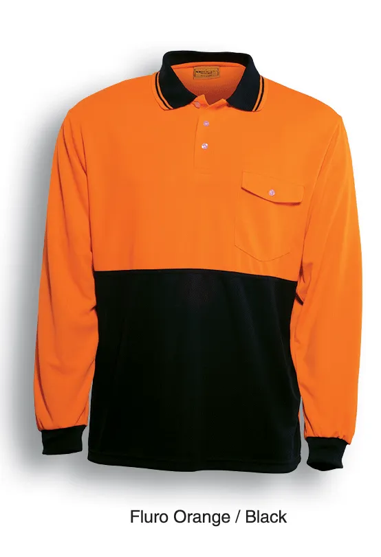 Bocini-Unisex Adults Hi-Vis Safety Polo - Long Sleeve-SP0426
