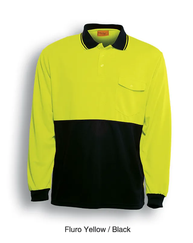 Bocini-Unisex Adults Hi-Vis Safety Polo - Long Sleeve-SP0426