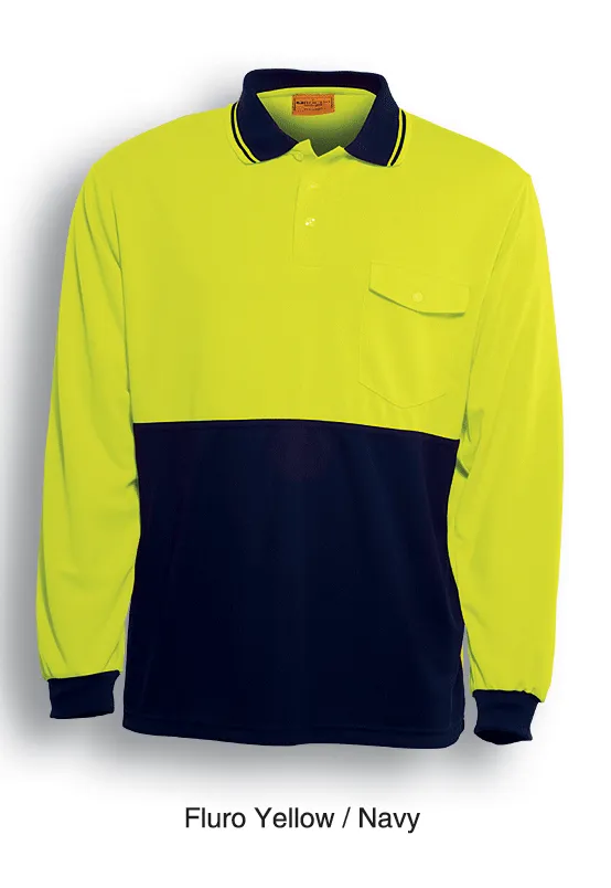 Bocini-Unisex Adults Hi-Vis Safety Polo - Long Sleeve-SP0426