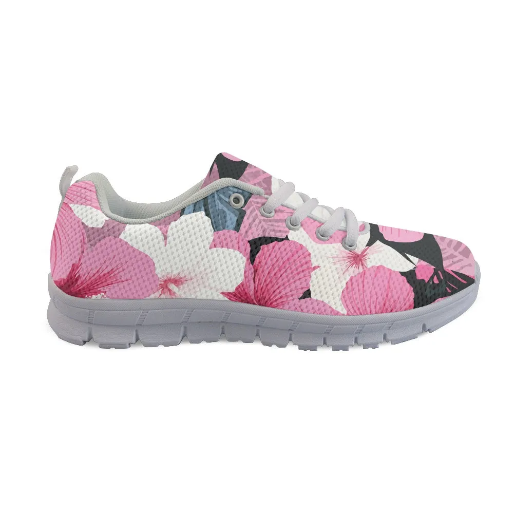 Bold Tropical Blossom Running Shoes