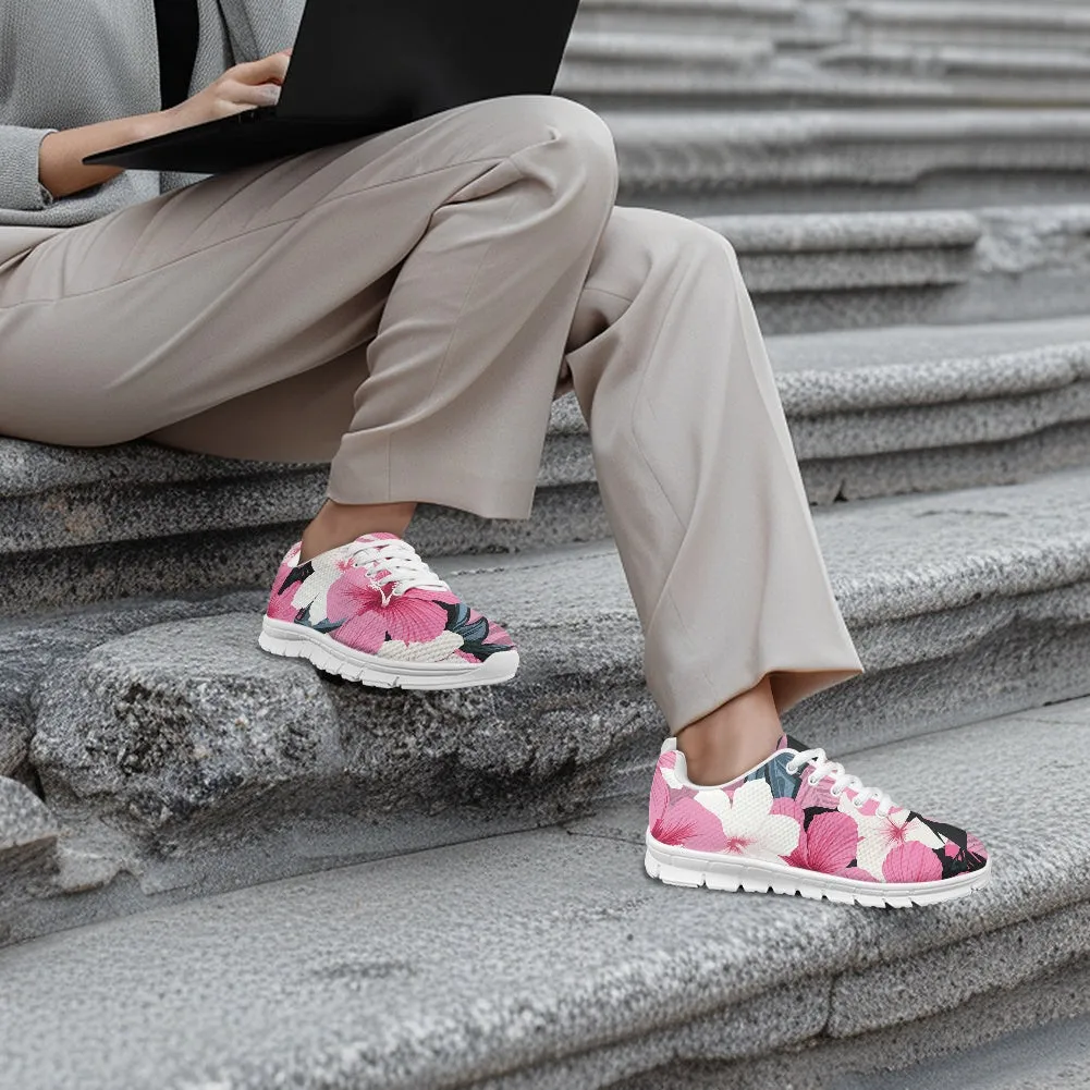 Bold Tropical Blossom Running Shoes