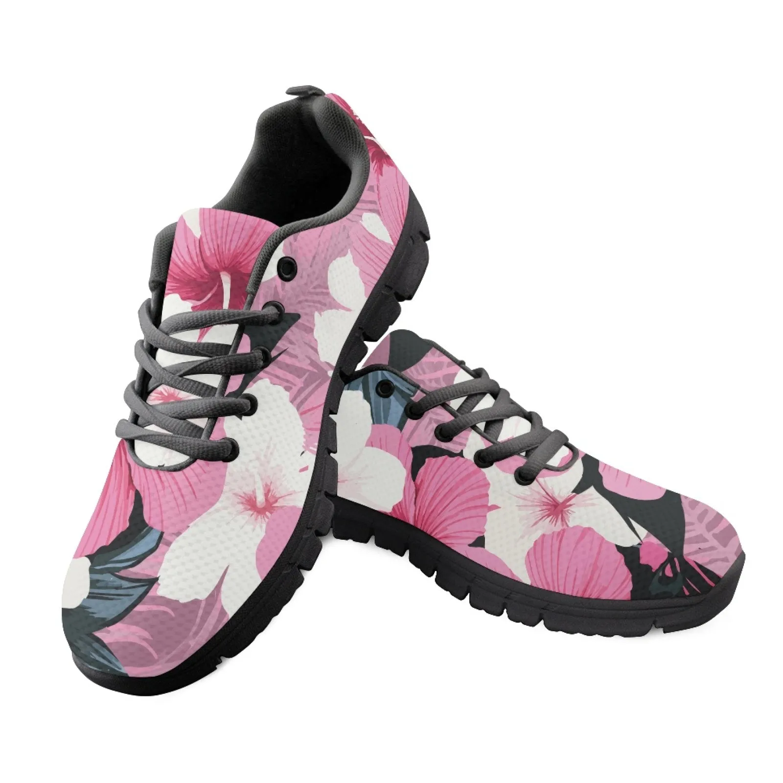Bold Tropical Blossom Running Shoes
