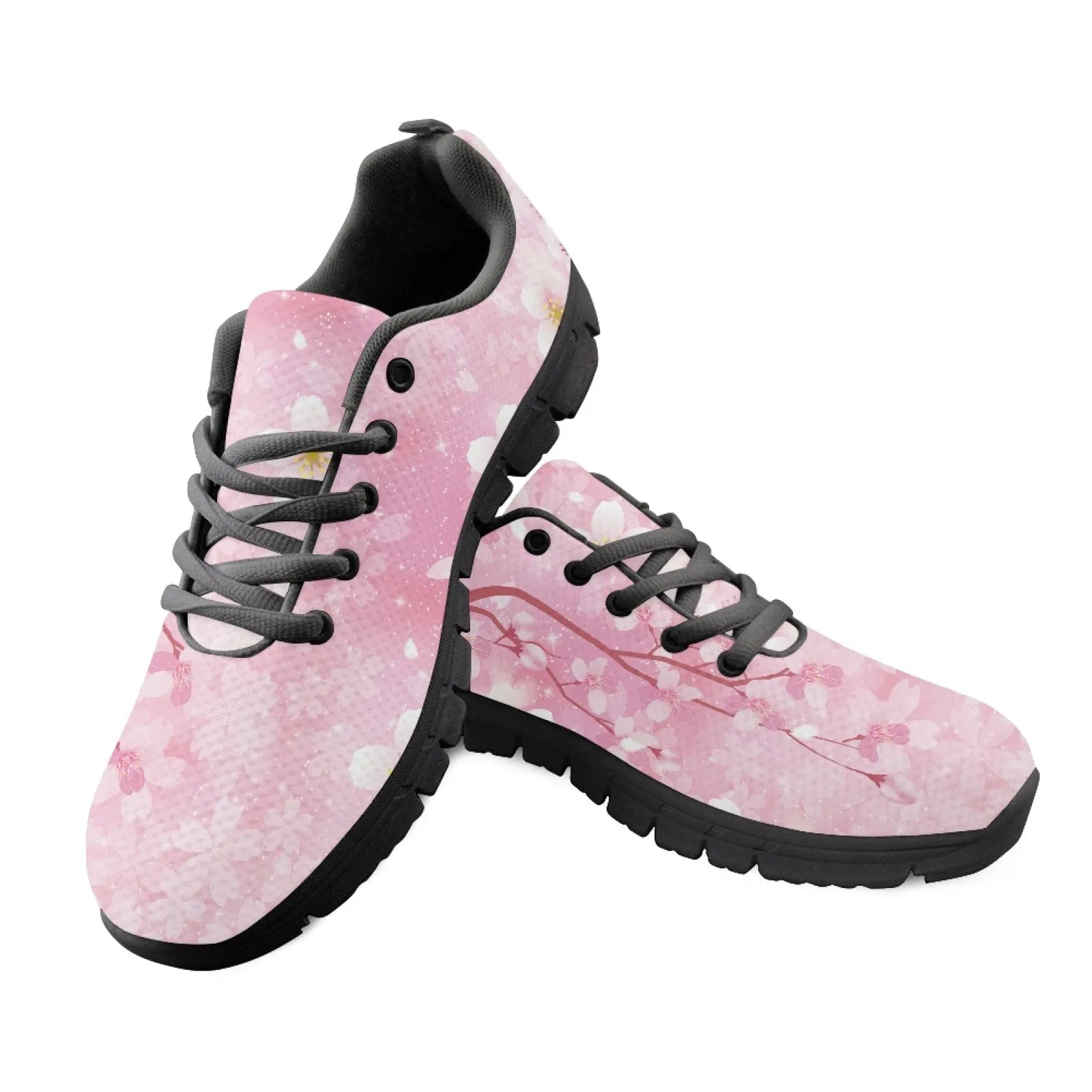 Bold Tropical Blossom Running Shoes