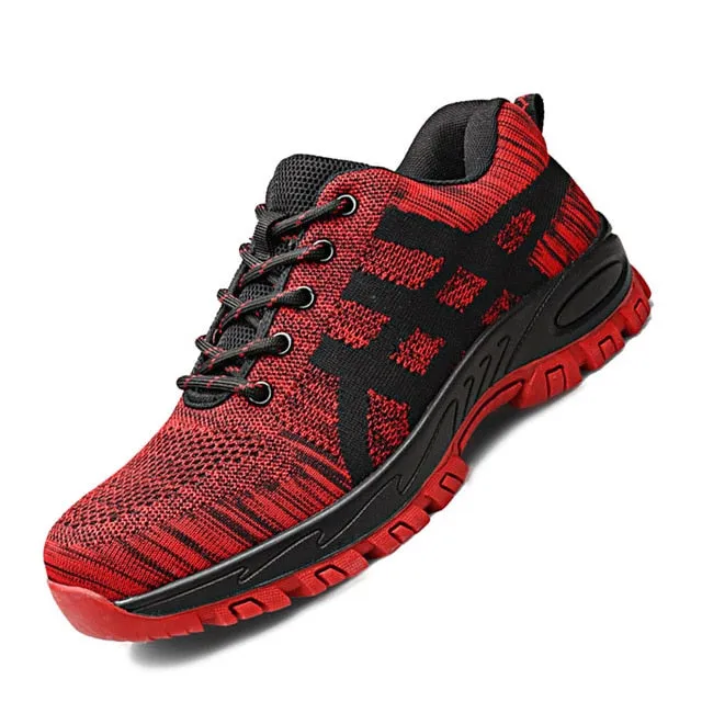 Breathable Mesh Safety Shoes Men Boots Steel Toe Cap Work Safety Boot Men Outdoor Puncture-Proof Protective Work Sneakers