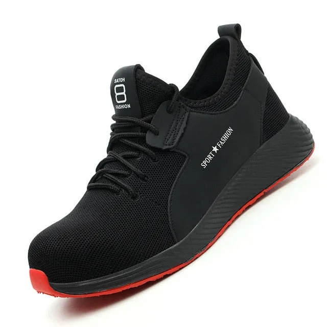 Breathable Mesh Safety Shoes Men Boots Steel Toe Cap Work Safety Boot Men Outdoor Puncture-Proof Protective Work Sneakers