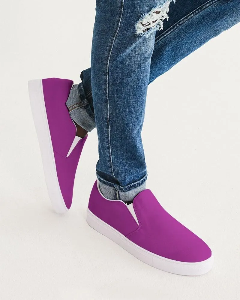 Bright Purple Slip-On Canvas Sneakers | Men's | Bright Pure Purple | C38M100Y0K0