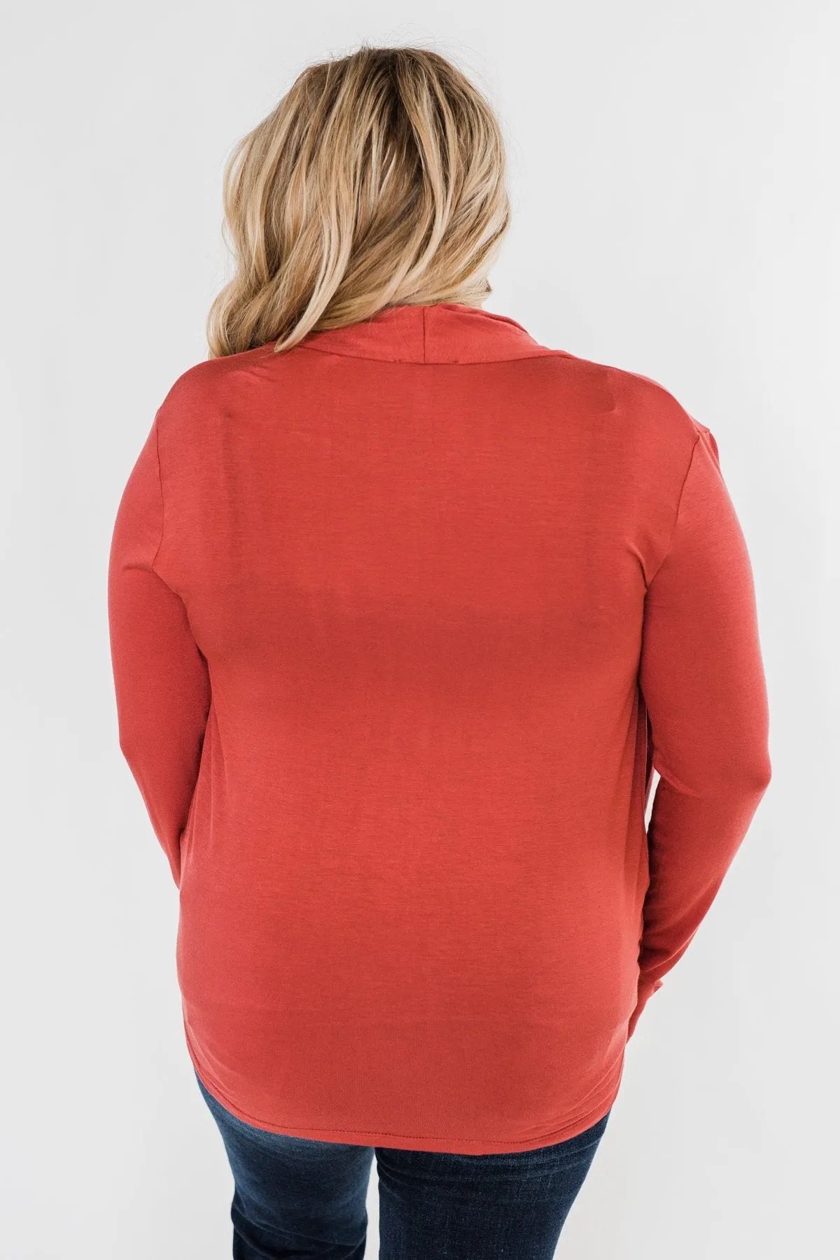 Can't Help This Feeling Front Wrap Top- Rusty Mauve