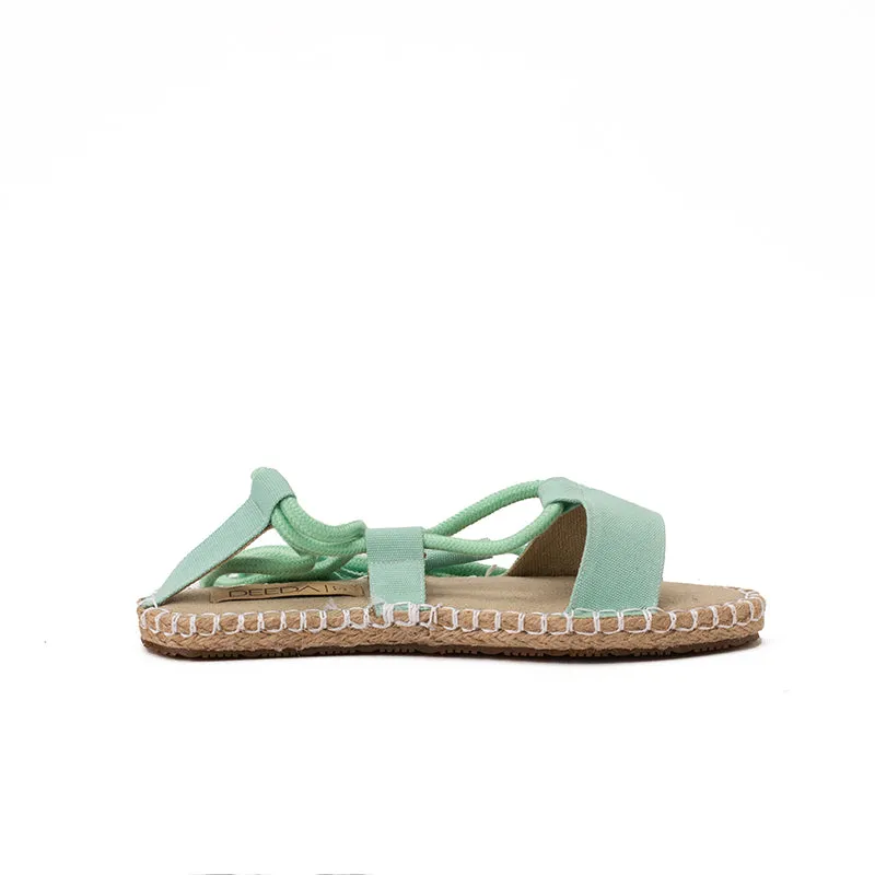 CANVAS GLADIATOR SANDALS - PISTACHIO