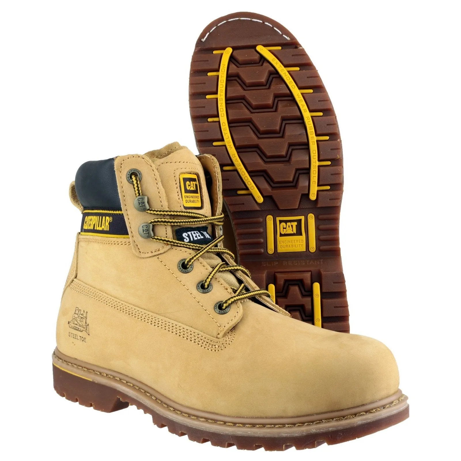 Caterpillar NEW Holton SB Wide-Fit Safety Boots | Steel Toe Cap