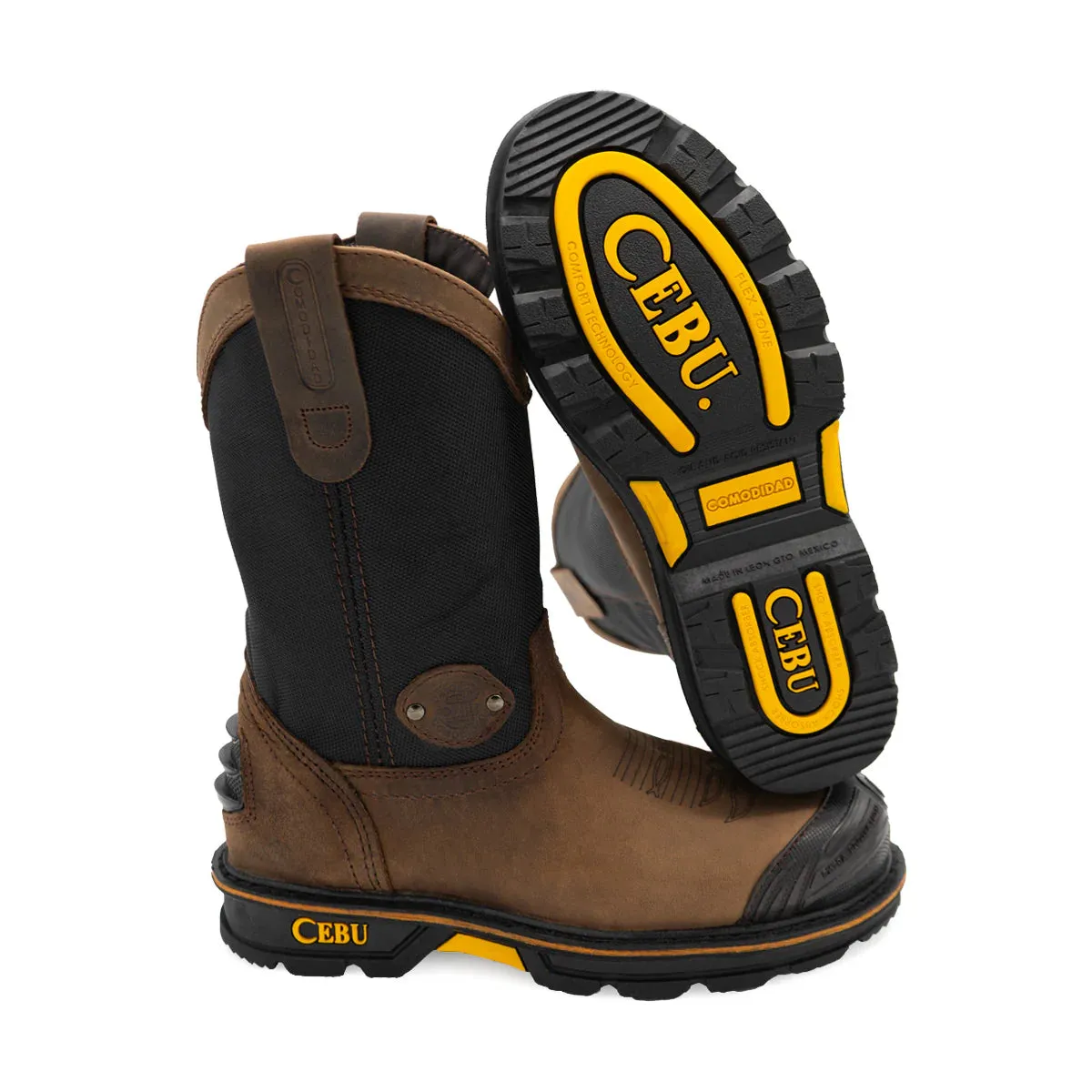 Cebu HL200 Heavy Duty Pull On 10" Work Boots - Steel Toe