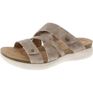 Clarks Women's April Willow Slide Sandal, Bronze Metallic Textile, 5