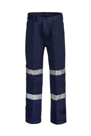 Classic Single Pleat Cotton Drill Trouser Taped