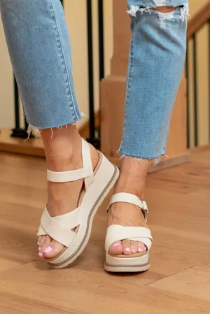 Clever-S Cross Strap Wedge Sandals