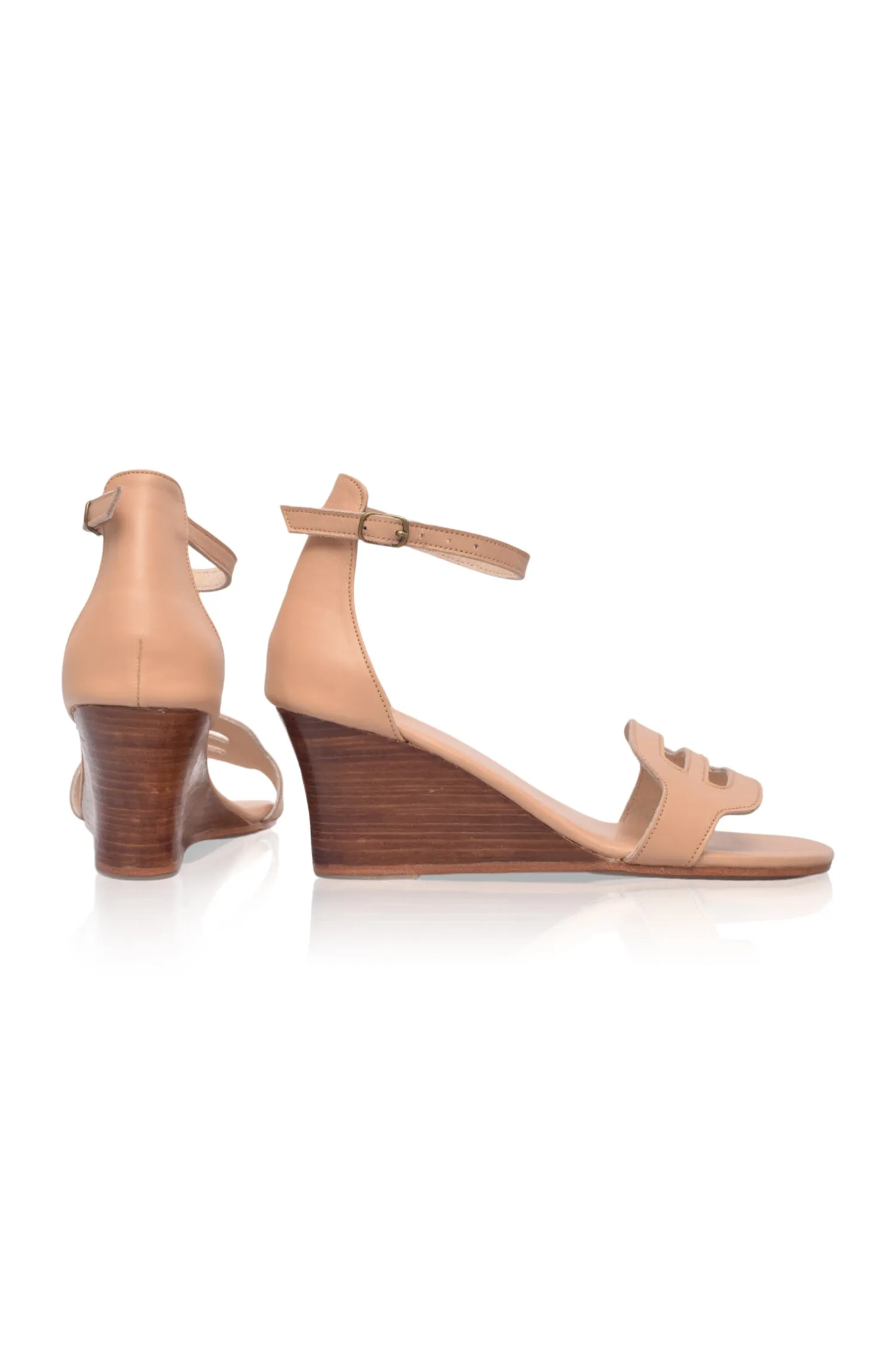 Como Leather Wedge Sandals