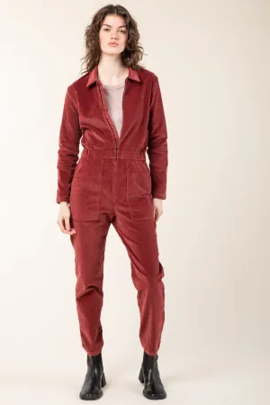 Corduroy Boilersuit in Oxblood