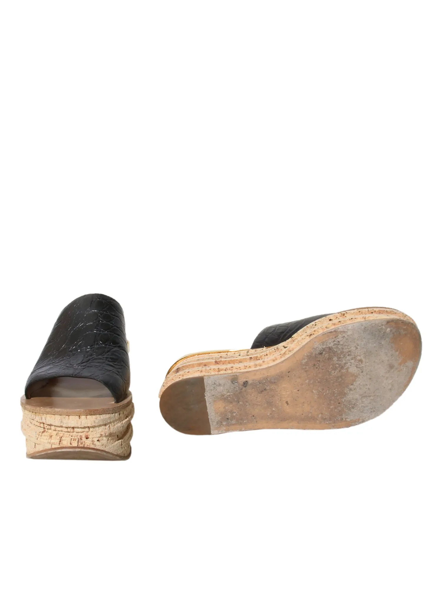 Cork Wedge Slide Sandals