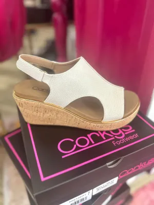 Corkys Carley Ivory Lizard Wedge