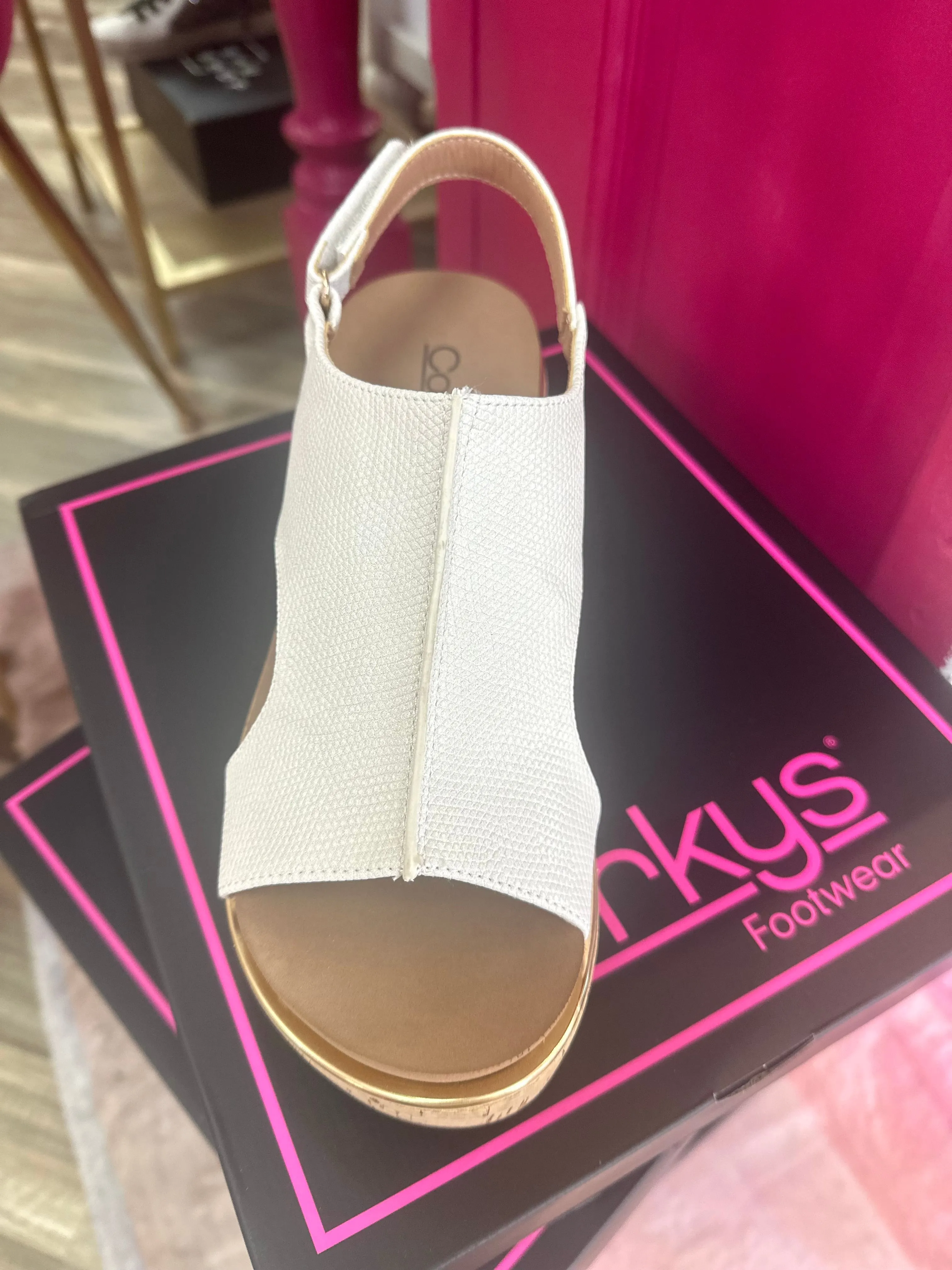 Corkys Carley Ivory Lizard Wedge