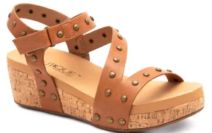 Corkys Revolve Wedge Sandals- Cognac