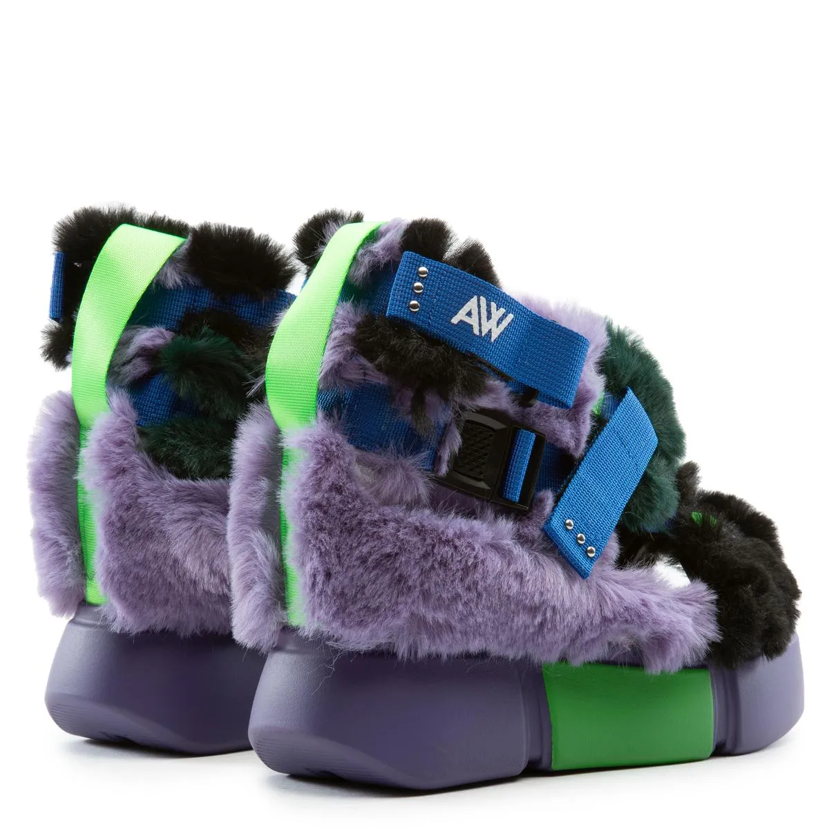 Cranberry-14 Fur Platform Sandals