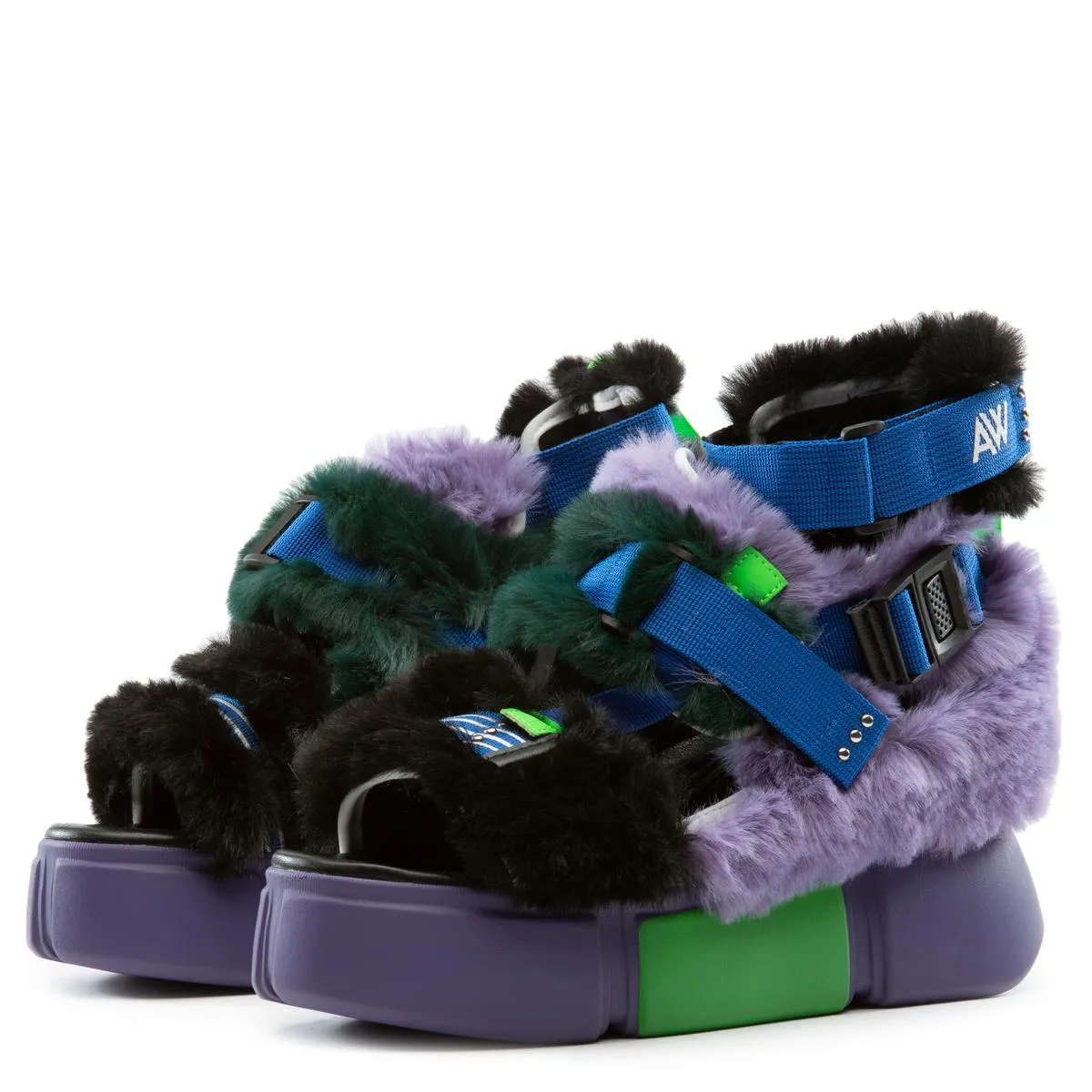 Cranberry-14 Fur Platform Sandals
