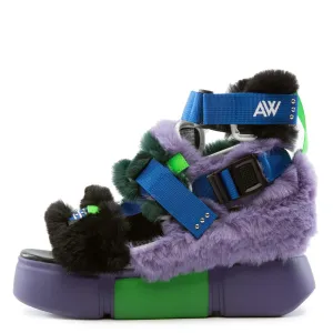 Cranberry-14 Fur Platform Sandals