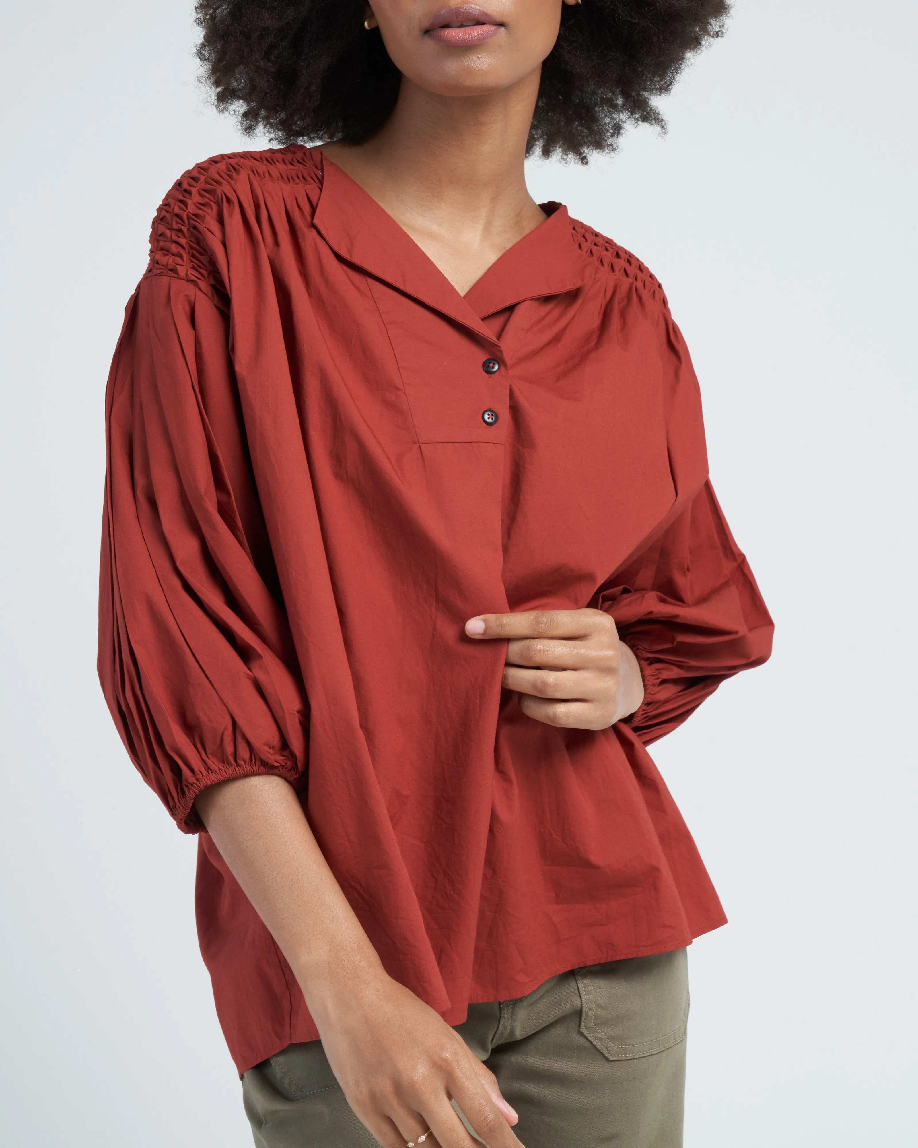 dalen woven top - terracotta