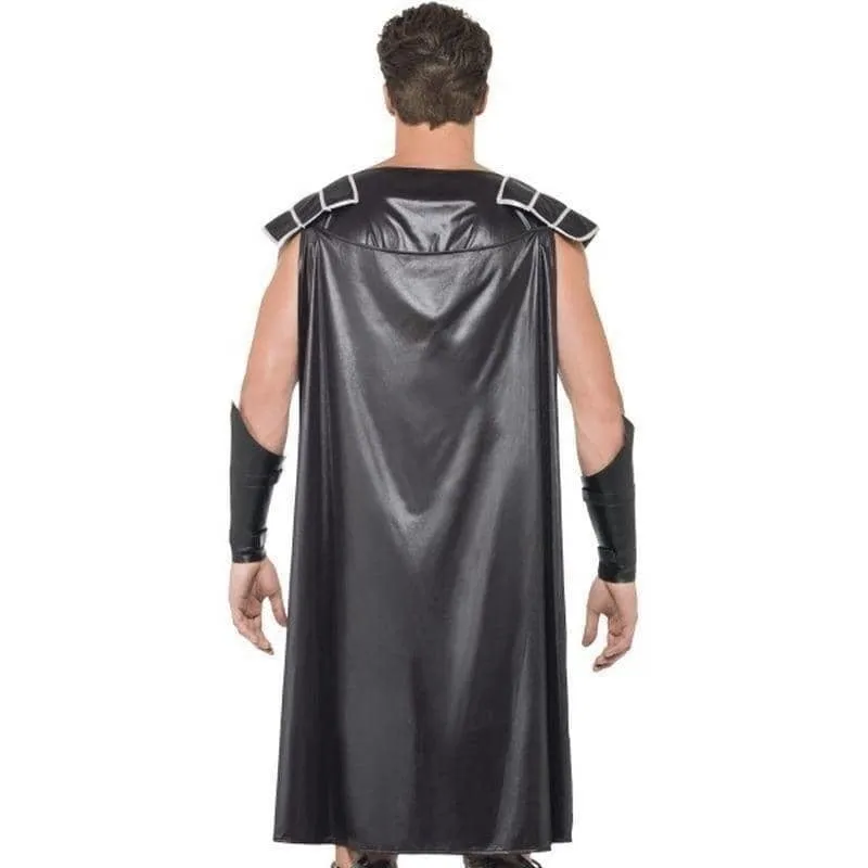 Dark Gladiator Costume Adult Black Tunic Cape Armcuffs