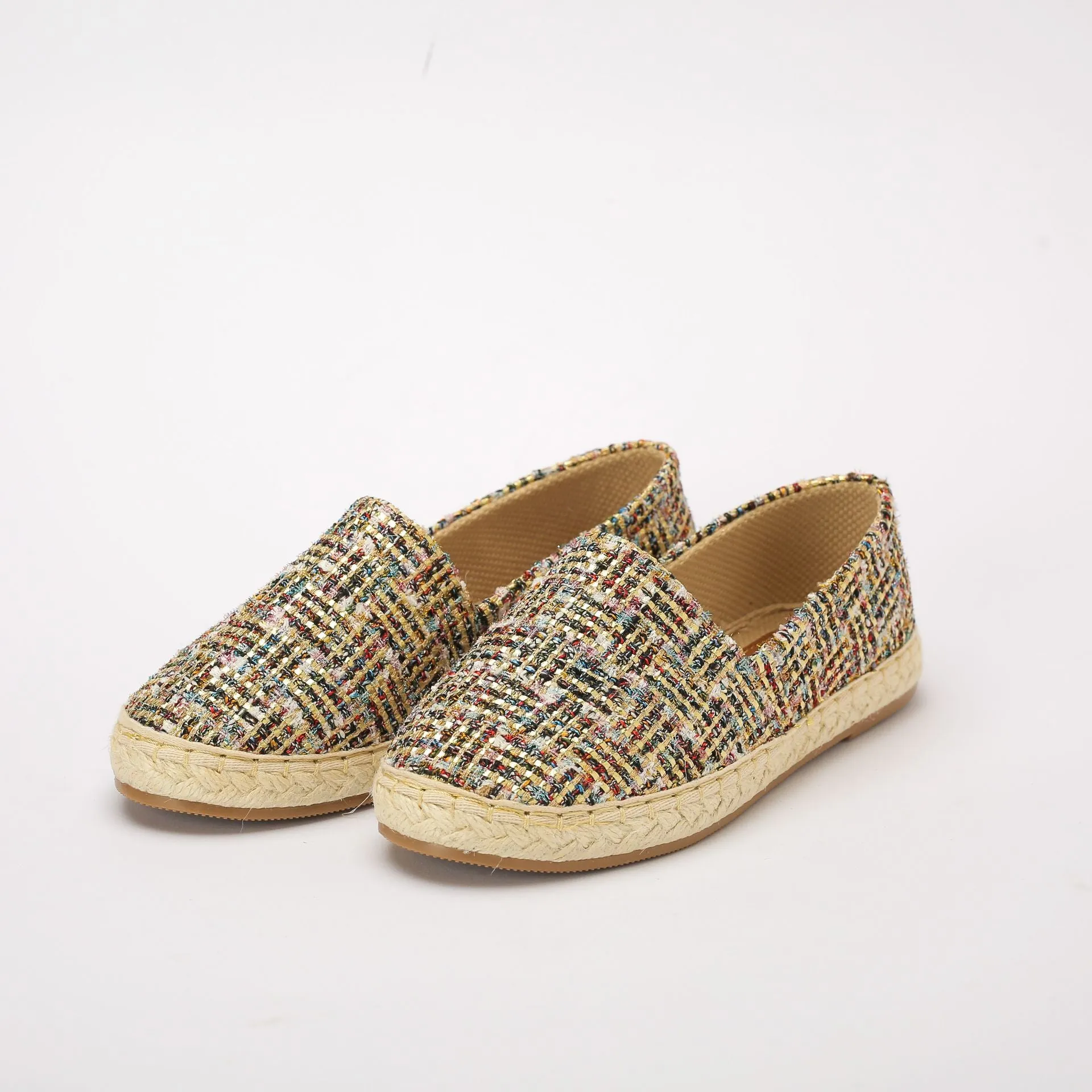Dark Glittery Slip On Espadrilles