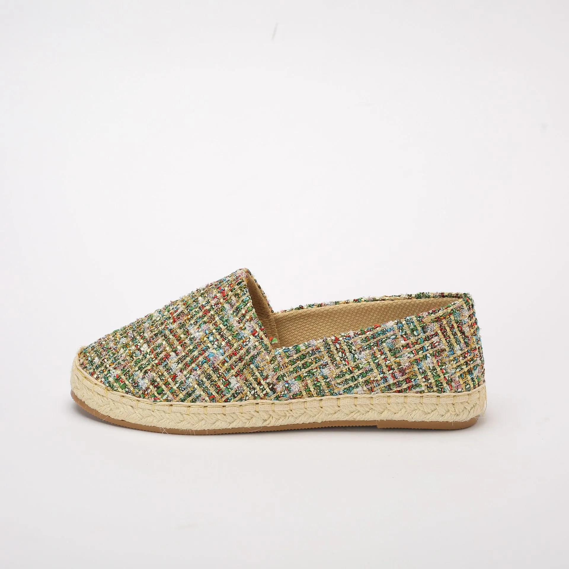 Dark Glittery Slip On Espadrilles